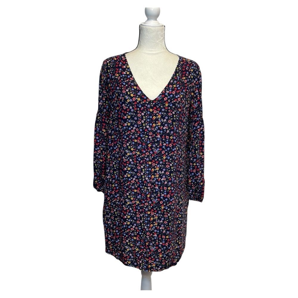 Gap Long Sleeve Floral V-Neck Dress Size Medium